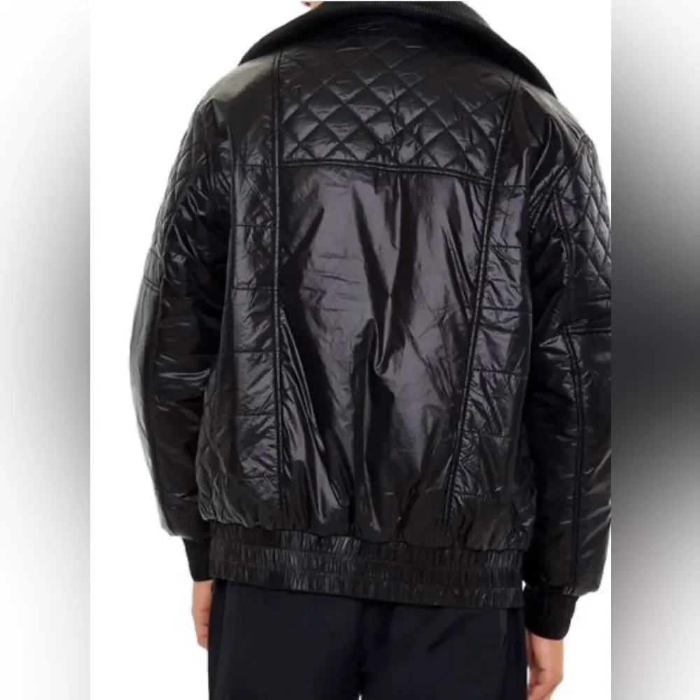 NWT Forever 21 Men's Black Quilted Zip Jacket Puffer Lightweight
